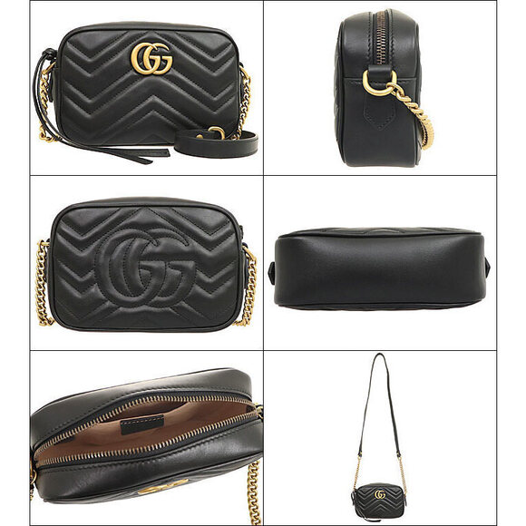 Gucci GG Marmont Quilted Leather Crossbody Bag Black - Picture 2 of 3